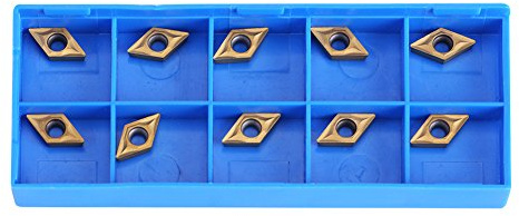 10 Pezzi Inserto in carburo di CNC, Utensile per tornio con lama in metallo duro CNC con scatola, per acciaio, finitura in acciaio inossidabile (0,51 x 0,28 x 0,10 pollici)