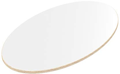 AUPROTEC 18mm Piano del Tavolo bianco 1100 mm x 800 mm ellittico Pannello Multistrato rivestito melamminico di 40cm-200cm Legno Compensato di Betulla: 110x80 cm
