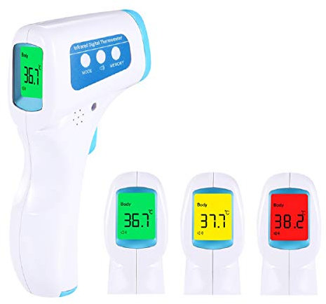 Termometro Febbre Infrarossi Frontale Auricolare Digitale Professionale Orecchio Misuratore Febbre Pistola Laser Termoscanner per Febbre Certificato A Distanza per Neonato Bambini Multifunzione