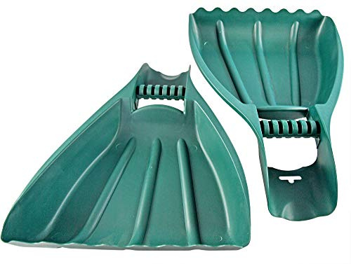 Home-X Leaf Collector Hand Scoop Set, Leaf Collector Shovels with Handles for Garden and Yard Landscaping, Gardening Hand Tools, Set of 2, 21 L x 14 W x 2 H, Green