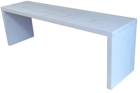 TOTAL WOOD 2012 Panca Panchina in Legno Abete 100x38.5x45 cm Impregnata Bianco decapato Anche su Misura