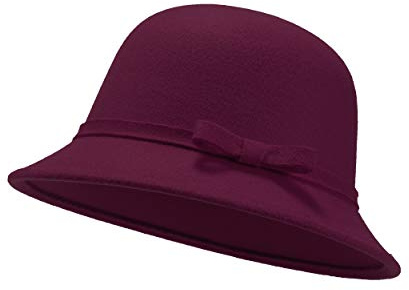 UltraKey Chapeau de Feutre pour Femmes, Réglable en Daim Vintage Réglable avec Bowknot