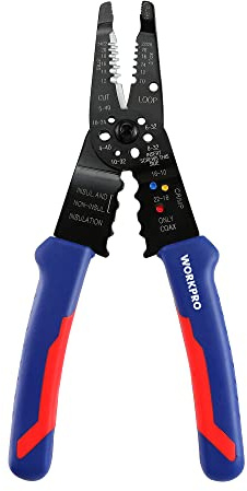 WORKPRO 8-Inch Wire Stripper, Multi-Tool Wire Cutter for Stripping, Cutting and Crimping, W091033AE