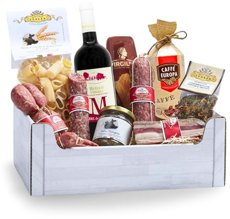 Speciale Italia – Confezione Regalo Alimentare di Gastronomia Umbria e Dintorni, Cesto Pasquale con Prodotti Gastronomici Tipici della Regione Umbria