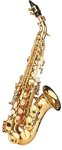 Saxophon Bb-Saxophon, Goldlack, Messing-Saxophon Mit Etui, Mundstück, Halsriemen, Reinigungstuch, Bürste
