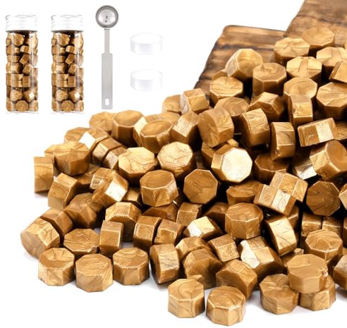 Yoption Antique Gold Sealing Wax Beads Kit for Wax Seal Stamp, 150 Pcs