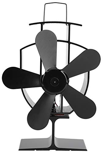 Holzofen Kaminventilator 5 Flügel leise Motoren Wärmebetrieben Zirkulate Warm beheizte Luft Eco Herd Ventilator für Gas Pellet Holz Holzöfen Herd Heizung Buddy
