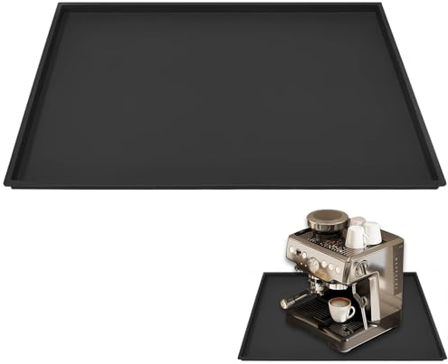 SVUPUE Alfombrilla de Silicona para Cafeteras, Bar Cocina, 48x30cm, Negra