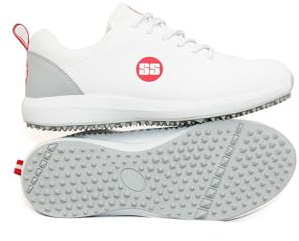 SS White Edition Cricket Shoe (Color: White & Grey, Size: UK7/ US8/ EU41) | for Mens & Boys | Material: Polyurethane (PU) | Lightweight And Durable Long Lasting Performance