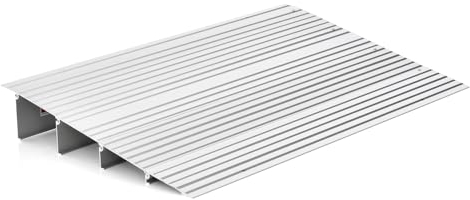 COSTWAY Türschwellenrampe, Rollstuhlrampe Aluminium mit verstellbarem Rampendesign & 317 kg Tragkraft, Bordsteinrampe rutschfest für Rollstuhl, Kinderwagen (10,5 cm Höhe)