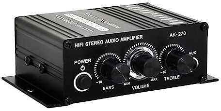 HOMSFOU Amplificador De Audio Altavoz Estéreo Amplificador para Altavoz Pasivo Receptor De Estéreo Dual Pequeño Megáfono Número Aleación De Aluminio