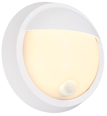 BRILONER - LED Wandlampe Akku mit Bewegungsmelder, Dämmerungssensor, 20 sek. Timer, Aussenlampe, Wandleuchte aussen, LED Strahler außen, Außenleuchte, Außenwandleuchten, 17x7 cm, Weiß
