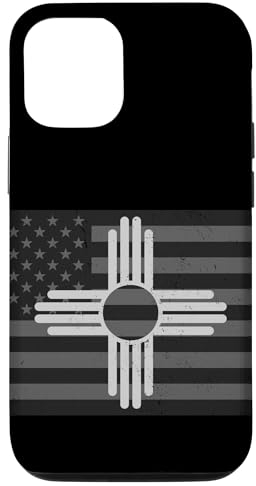 USA & New Mexico Flagge - gedeckte Töne Version | NM Hülle für iPhone 12/12 Pro
