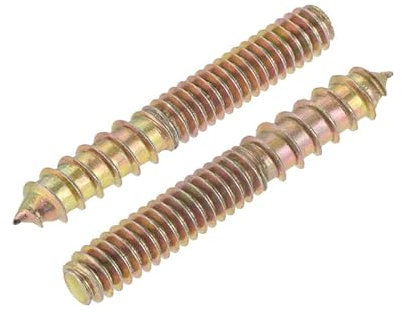 MIKFESPO 20pcs 1/4-20 X 1-3/4 Hanger Bolts Double Head Dowel Screw For Wood Furniture