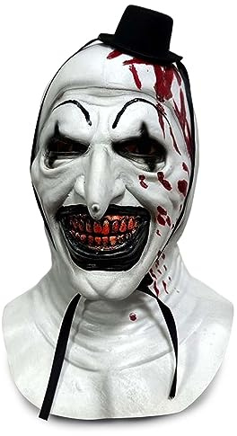 Maschera terrificante per Halloween, costume da clown terrificante, testa completa, cosplay, oggetti di scena spaventosi per adulti