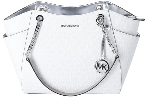 Michael Kors Jet Set Large Signature Logo Umhängetasche, silber, Large