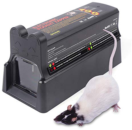 Elektrische Mausefalle Ratten Mause Falle Elektronische Rattenfalle Killer 220V Indem Elektrische Berührungslose Technologie Wiederverwendet Wird (Schwarz)