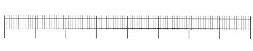 Gartenzaun mit Speerspitzen, ShGaxin Sichtschutz Zaun, ZaunsichtschutzB, Steckzaun, Garten Zaun,Teichzaun, Zaunelemente, Garden Fence, Stahl 13,6 x 0,8 m Schwarz