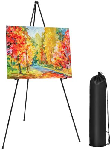 Cavalletto artistico per pittura, regolabile, pieghevole, treppiede in tela, cavalletto portatile, antiscivolo, multiuso per disegnare, esporre, dipingere su tela