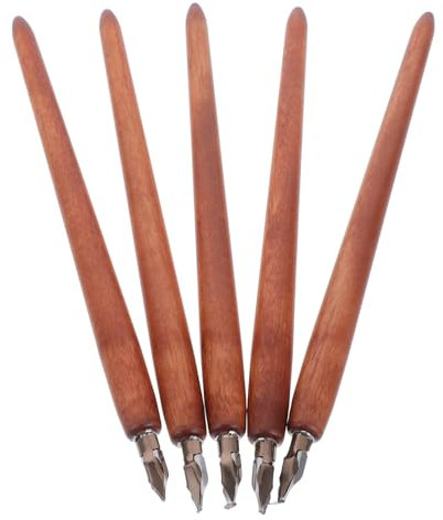 OFFSCH 5stücke Vintage Holzgriff Kalligraphie Dip Pen Für Chinesische Kalligrafie Und Gotische Schriftarten Für Zeichnungen Und Kreative Kunstprojekte