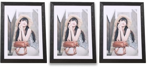 Furforstk bilderrahmen 15x20 Schwarz 3 Stück bilderrahmen holz, fotorahmen, bilder rahmen, photo frames for wall, picture frame für Fotos und Bilder - Wand- oder Tischaufsteller