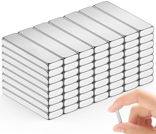 Delaga 40 Stück Magnete, 20x8x1,5mm Magnete Extra Stark, Magneten für Magnettafel, Magnet Rechteckig für Kühlschrank, Whiteboard, Büro