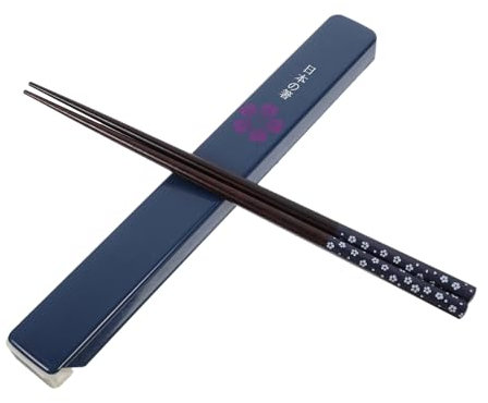 MOLUCKFU Palillos Chinos De Madera Reutilizables Antideslizantes, Tamaño Pequeño, Color Azul Con Diseño De , Para Uso Doméstico Cenas y Guardado Caja De Almacenamiento
