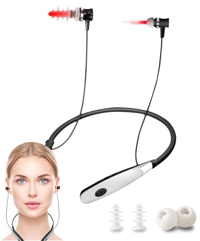 Rotlichttherapiegerät für Nase und Ohren, Tragbares 2 in 1 Lasertherapie-SetInfrarottherapie, Tinnitus Earplugs, Schmerzlinderung Bei Ohrgeräuschen, Schlafhilfe