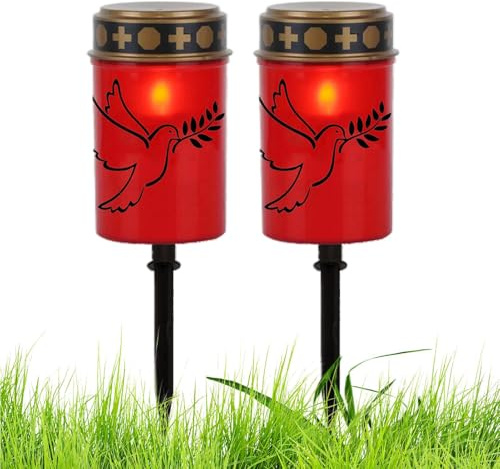 Linternas de Tumba | Juego de Luces de jardín de 2, decoración de farola Impermeable para Cementerio Patio Trasero rallado jardín de en casa