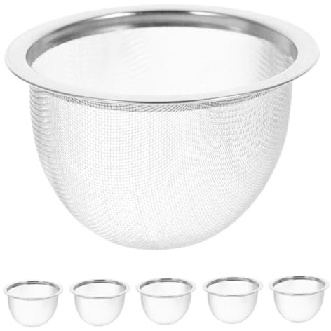 HOMOBABE Infusor de Té de Malla Inoxidable 7.8x5 Cm, Filtro Reutilizable para Tetera, Colador Metálico Resistente Alta Temperatura, Uso Doméstico y Viajes, Pack 6 Piezas