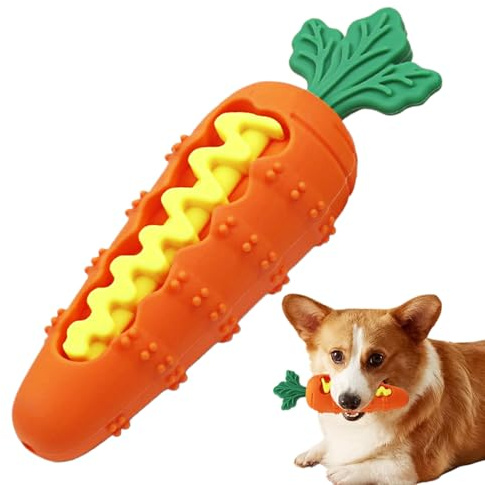 Generico Jouet Interactif Distributeur de Snack pour Chiens | Avec Squeak Jeu Interactif Distributeur de Croquants | Design en Forme de Carotte Anti-morsure Enrichissement pour Chiots Petite Taille