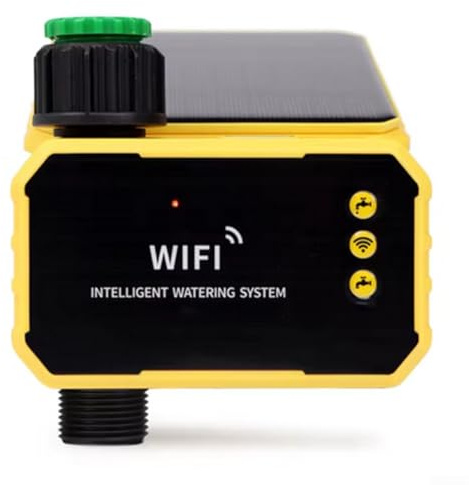 Fonctionne à l'énergie solaire | Minuteur d'irrigation WiFi Contrôle intelligent par application | Système d'arrosage automatique | Avec capteur de pluie (1 prise)