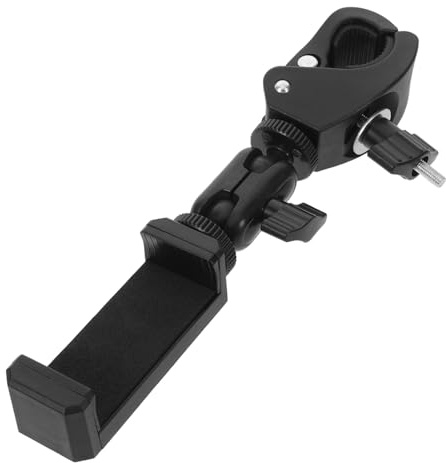 UPKOCH Support de Téléphone Noir pour Clarinette en Plastique, Pliable et Ajustable à 360°, pour Musiciens à Domicile Extérieur, Maintien Sécurisé des Partitions et Mobiles