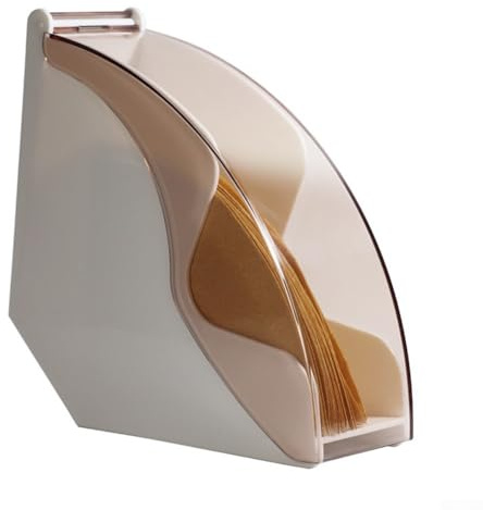 Yuanpgky Porta carta filtro per caffè a goccia con dispenser in acrilico trasparente per fogli a forma di cono e ventaglio, giallo, verde, bianco o nero (bianco)
