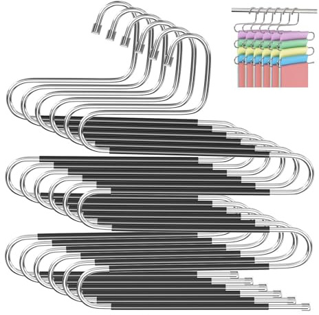 Brysalis 6 PCS Hosenbügel, Hosen Kleiderbügel, Hosenkleiderbügel, Hosen Organizer für Kleiderschrank, Hosenständer, Hosenhalter für Kleiderschrank, Mehrstöckiger Kleiderbügel Hosen