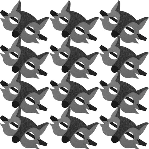 Gogogmee 15 pièces Masques Animaux Garçon Fille Masques Loup Demi-visage Non Tissé Confortables pour Fête Jungle Carnaval Cosplay Halloween Rôle Jouets