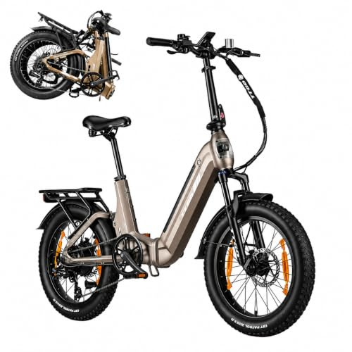 ttgo F7 20 e Bike Klapprad, 70Nm 48V 15AH Vollgefedertes Fatbike Elektrofahrräder mit StVZO | e Bike Herren&Damen Falt-Tiefeinsteiger mit 720Wh Akku (100-120km)