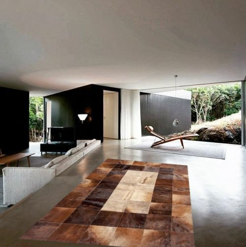 Vip-leather NEU KUHFELL Patchwork Teppich Cod 440 (240 cm x 300 cm)