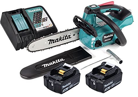 Makita DUC 254 RF 18 V Brushless Tronçonneuse sans fil 25 cm + 2x Batteries 3,0 Ah + Chargeur
