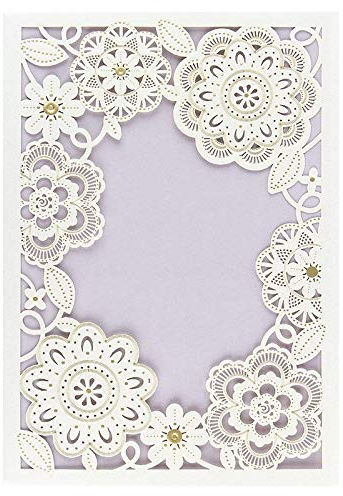 Ideen mit Herz Deluxe-Laser-Grußkarten aus Perlmuttkarton | mit Prägung | 5 Stück | Din B6 | Premium-Grußkarten inkl. Einleger und Umschlag | ideale Blanko-Karte für Hochzeit & Geburtstag (Design 2)