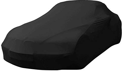 Indoor Autoplane kompatibel mit BMW 3er E30 Cabriolet Coupe Limousine Bj 1982–1994 Premium Qualiät dehnbar formanpassend atmungsaktiv Stoff Ganzgarage Auto Abdeckung Car Cover SCHWARZ