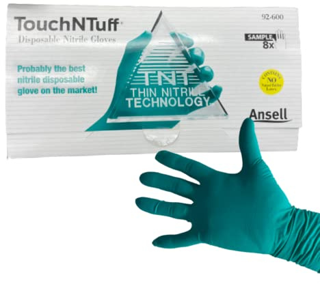 DSTOCK60 - SET GANTS JETABLES NITRILE TOUCH N TUFF 1 paire de chaque taille XL, L, M et S EXPÉDIÉ DE FRANCE
