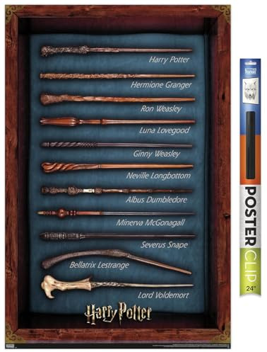 Trends International The Wizarding World: Harry Potter - Wands Wall Poster, 22.375 x 34, Premium Poster & Clip Bundle