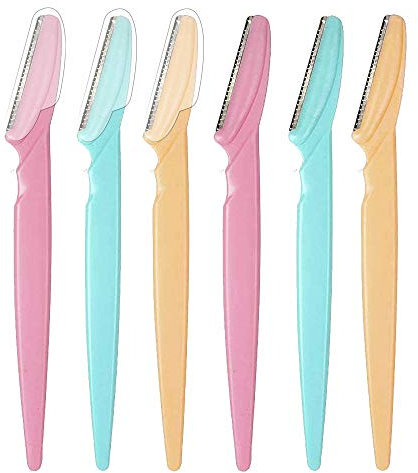 Facial Hair Removal for Women - 3R Factory Ladies Face Razor for Peach Fuzz, Lady Shavers for Womens, Eyebrow, Facial & Neck. Come with Safety Cover (Packs of 6)