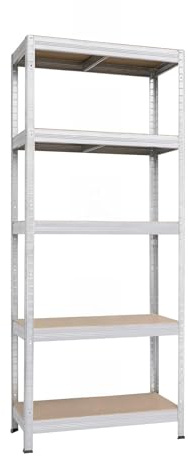 Tec Hit Etagère de rangement- rangement atelier - meuble de rangement - étagère bois et acier - kit 5 tablettes 180x75x35cm 175kg/tablette - Gris - 304555