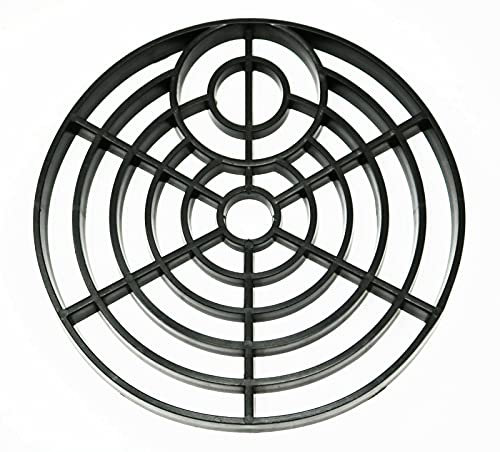 fiXte® Round Gulley Grid Drain Cover Grate Lid Heavy Duty PVC 150mm x 150mm (6” x 6”) Black (1)