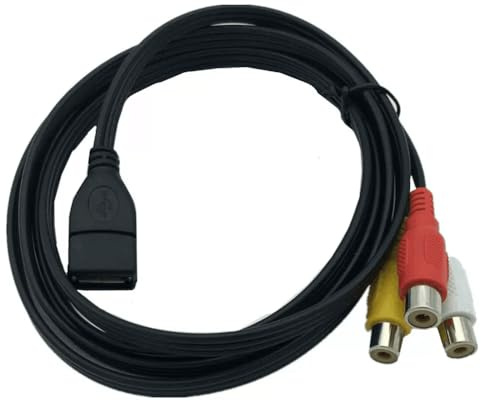 ezqnirk 1pcs USB femelle Jack to 3 RCA adaptateur féminin Convertisseur audio Vidéo AV A/V Câble composite pour TV HDTV/PC Cordon de télévision