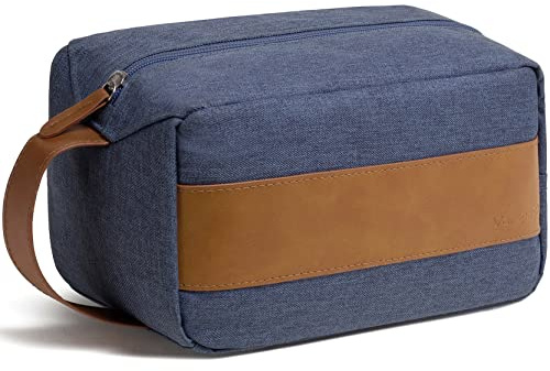 Vorspack Neceser para hombre, resistente al agua, bolsa de viaje para artículos de tocador, bolsa de higiene ligera para baño, artículos esenciales de viaje, regalos, Azul, Medio, Classic