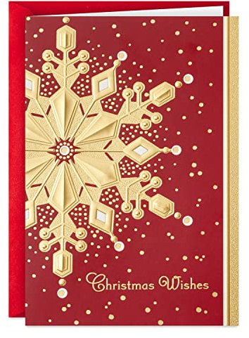 Hallmark Boxed Holiday Cards, Red and Gold Snowflake (40 Cards with Envelopes)