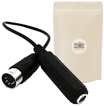 Cavo adattatore da presa DIN 5 poli pin MIDI maschio a spina jack grosso 6,35mm femmina stereo - Lunghezza 30cm - Adaptout marca francese